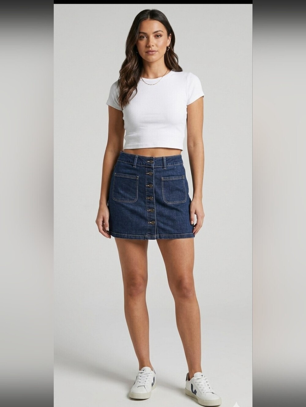 VANITY Button Fly Dark Wash Denim Stretch Mini Skirt Women's W29 - Picture 6 of 12